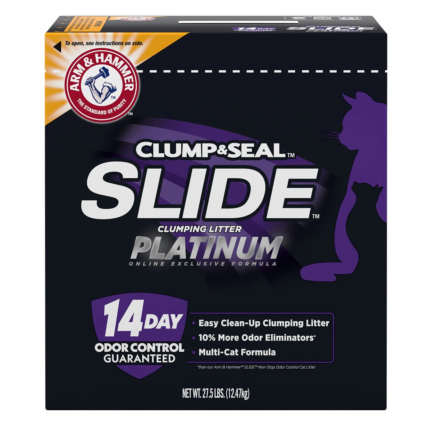 Arm & Hammer Slide Platinum Easy Clean-Up Clumping Cat Litter Multi-Cat Litter 27.5 Pounds Online Exclusive Formula