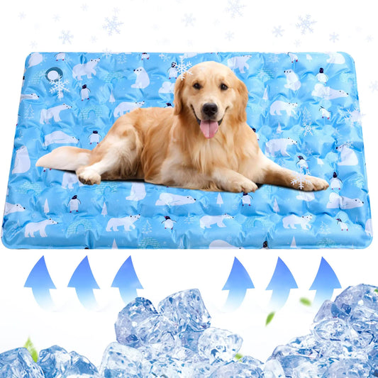 Cooling Mat for Dogs and Cats 23.6 X 35.4 Inch Pet Cooling Bed for Dogs Cats Water Injection Cooling Pad for Summer Easy Washable Cooling Mat Pet Cooling Pad Keep Your Pet Cool Indoor & Outdoor