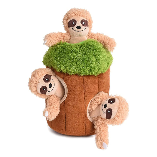 okegztoa Interactive Squeaky Dog Toys Plush Sloth Dog Toy Stuffing Woodland Friends Burrow Squeaky Plush Dog Toy for Small Medium Large Dogs (Small)