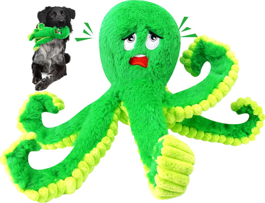 loncoldy Dog Toys for Large Dogs: Squeaky Dog Toys to Keep Them Busy Dog Toys for Aggressive Chewers Crinkle Interactive Dog Toys Tough Plush Dog Toys Octopus Dog Toy for Large Medium Small Dogs