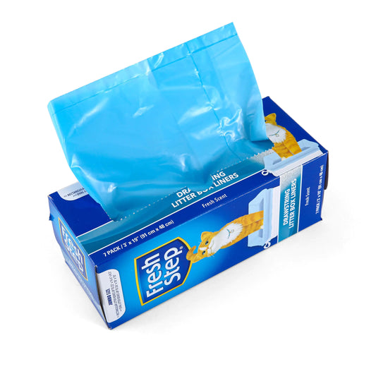 Fresh Step Drawstring Cat Litter Box Liners Scented Jumbo Size 3" x 19" - 7 Count | Kitty Litter Bags Cat Litter Liners for All Cats To Keep Your Home Clean