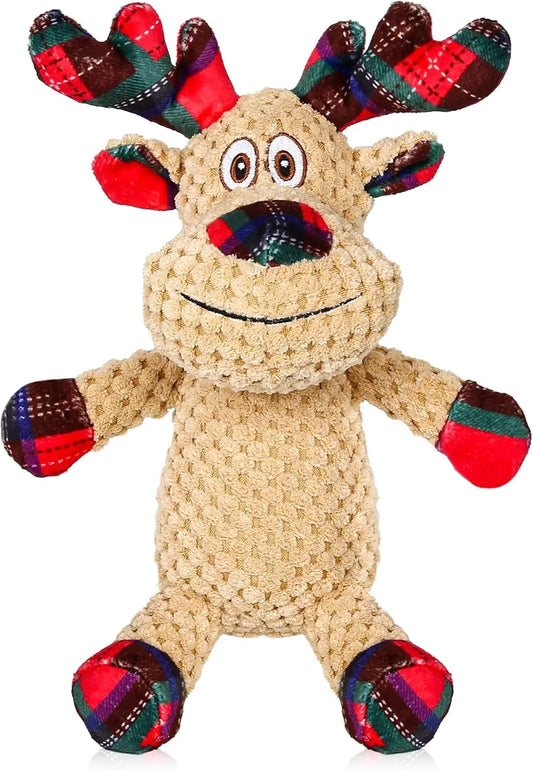 IOKHEIRA Christmas Dog Toys Squeaky Dog Toy for Large Dogs Cute Owl Plush Dog Toys with Crinkle Paper Dog Chew Toys for Small Medium Breed
