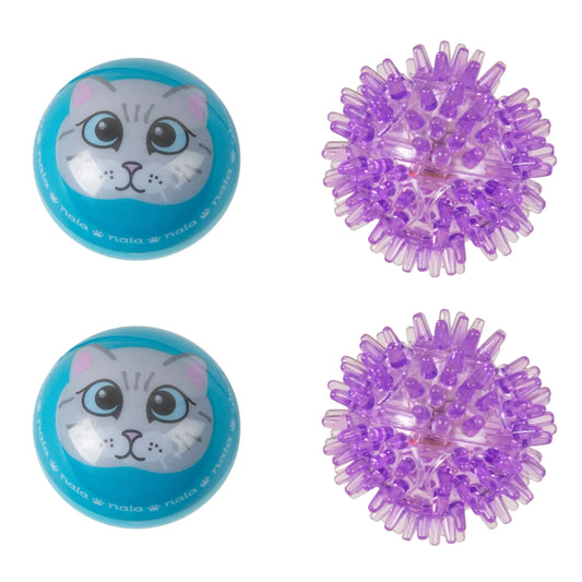 Caitec Presents Nala Cat Wacky Bouncers LED Ball - Interactive Cat Toy - Light Up 4 Pack