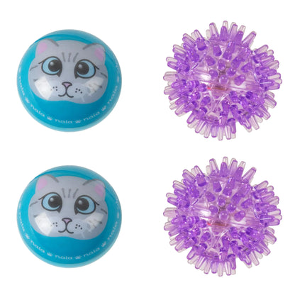 Caitec Presents Nala Cat Wacky Bouncers LED Ball - Interactive Cat Toy - Light Up 4 Pack