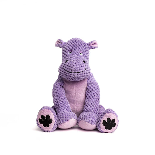 fabdog Floppies Plush Dog Toy - Cute & Durable Squeaky Dog Toys - Squeak Toy for Puppies and All Breeds | Ideal Pet Gift| Small Hippo