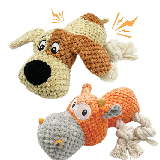 LDRYWW Dog Squeaky Plush Toys Puppy Toys Assortment Value Bundle Animal Pet Toy for Small Medium Dogs Stuffed Puppy Chew Toy Cute Dog Gift Toys (E)