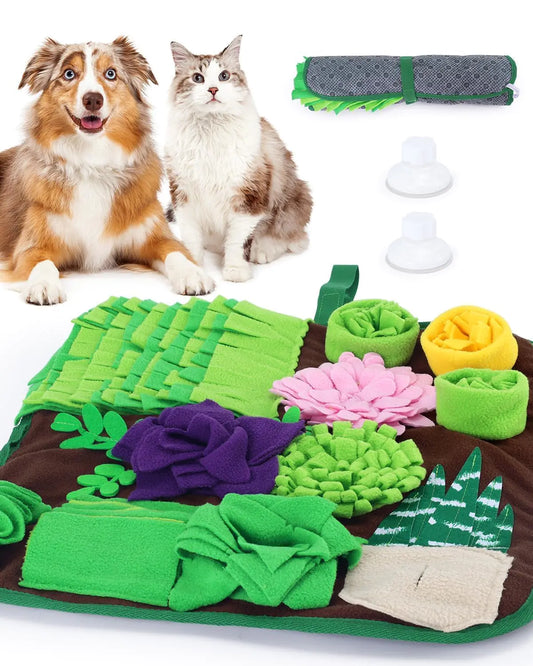 CiyvoLyeen Snuffle Mat for Dogs and Cats Succulent Small Pets Treat Toy Dog Enrichment Toys Dog Puzzle Slow Eating Mat Foraging Mat for Rabbit Pig Stress Relief Puppy Birthday Gift for Pet